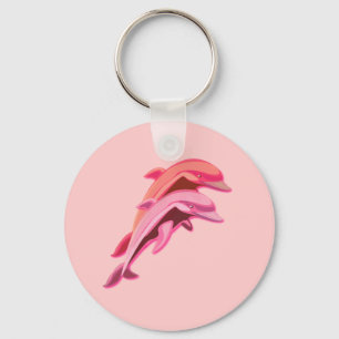 Pink Dolphin Design Pink Keychain Schlüsselanhänger