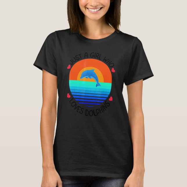 Pink Dolphin Just A Girl Liebe Delphine Jugend T-Shirt (Vorderseite)