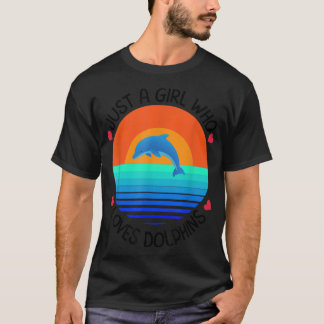 Pink Dolphin Just A Girl Liebe Delphine Jugend T-Shirt