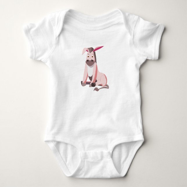 Pink Donkey Funny Baby Bodysuit Strampler (Vorderseite)