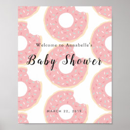 Pink Donut Baby Dusche Begrüßungszeichen Poster