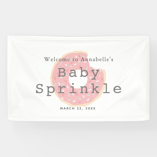 Pink Donut Baby Sprinkle / Duschbanner Banner (Horizontal)