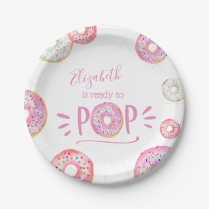 Pink Donut Baby Sprinkle Pappteller