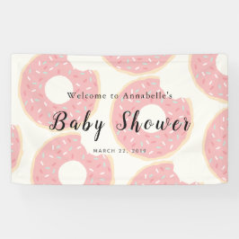 Pink Donut Babydusche Banner