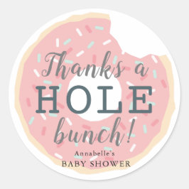 Pink Donut Babydusche Vielen Dank Sticker