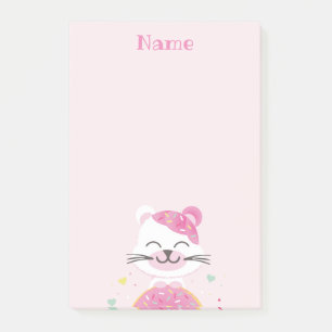 Pink Donut Bear Post it Notes Stationierung Post-it Klebezettel