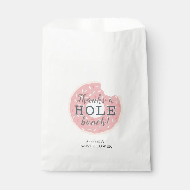 Pink Donut Dank einer Hole Bunch Baby Dusche Geschenktütchen (Vorderseite)