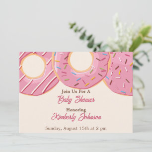 Pink Donut Delight Baby Shower Einladung