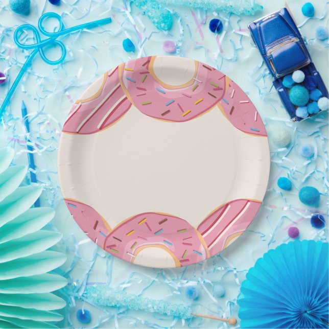 Pink Donut Delight  Pappteller (Party)