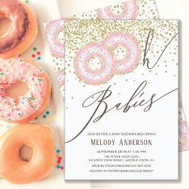 Pink Donut Oh Babies Twin Girls Babydusche Einladung