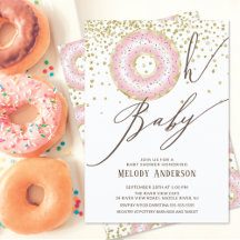 Pink Donut Oh Baby Girls Babydusche