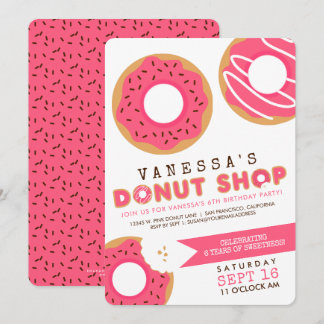 Pink Donut Shop Geburtstagsparty Einladung