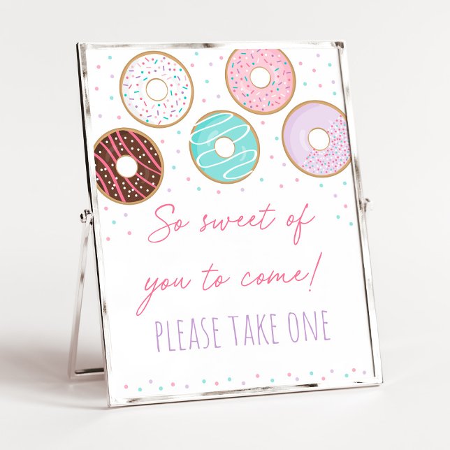Pink Donut So Sweet Birthday Gefallen Zeichen Poster (Von Creator hochgeladen)