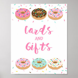 Pink Donut Sprinkle Karten und Geschenke Zeichen Poster