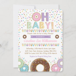 Pink Donut Sprinkles Girl Baby Dusche Einladung