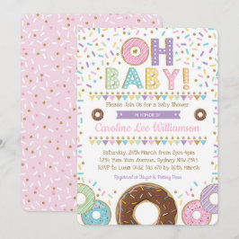 Pink Donut Sprinkles Girl Baby Dusche Einladung