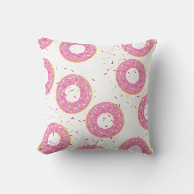 Pink Donut Throw Kissen (Vorderseite)