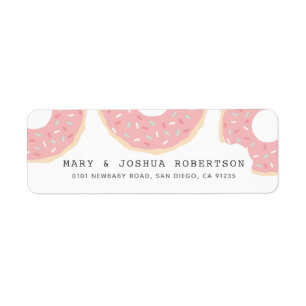 Pink Donut White Address Label