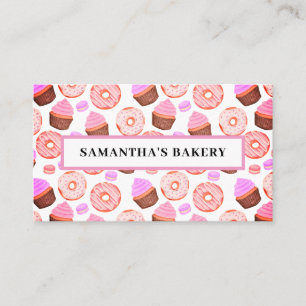 Pink Donuts Cupcakes Backbäckerei Business Card Visitenkarte