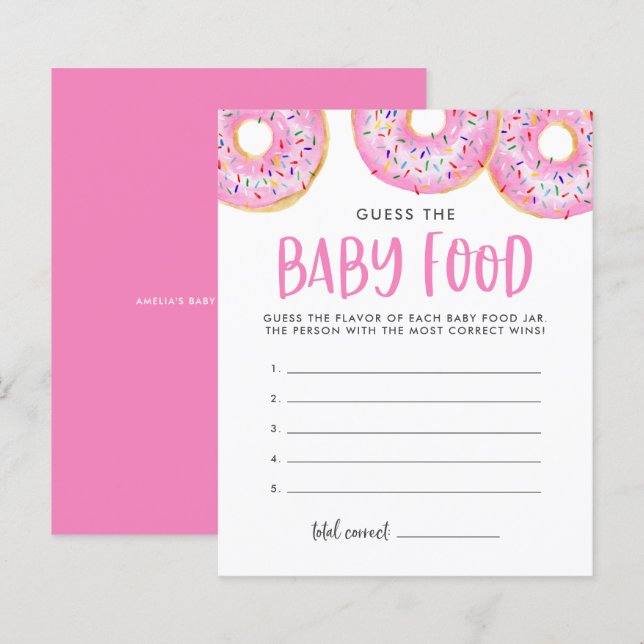 Pink Donuts Raten Sie das Baby Food Baby Shooting  (Vorne/Hinten)