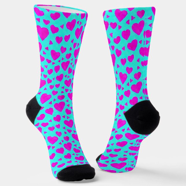 Pink Doodle Herzsocken Socken (Gewinkelt)
