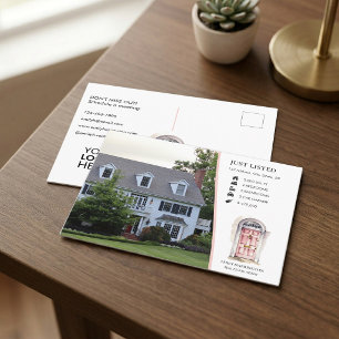 Pink Door Aquarell-Listing Immobilienmakler Postkarte