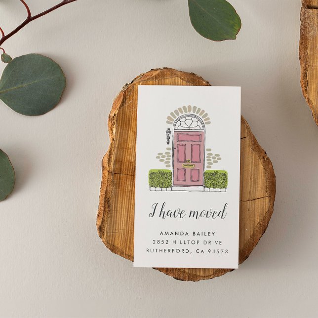 Pink Door Moving Announcement Cards Begleitkarte (Von Creator hochgeladen)