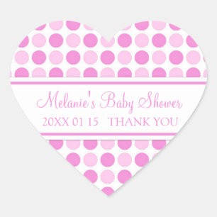 Pink Dots Baby Dusche Pflegeaufkleber Herz-Aufkleber
