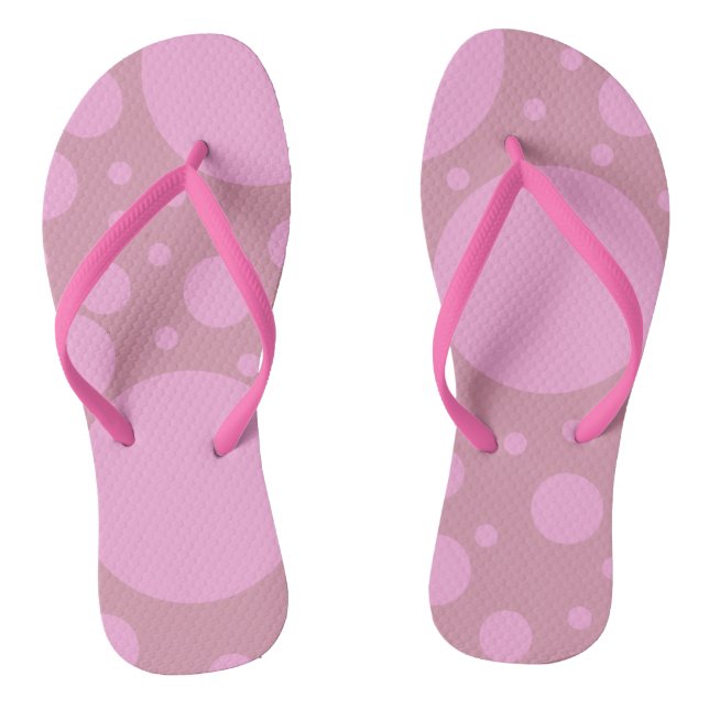 Pink Dots Custom Adult, schlanke Rippen Flip Flops (Fußbett)