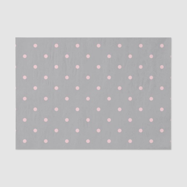Pink Dots Girly Feminine Circles Happy Oster Grau Seidenpapier (Vorderseite)