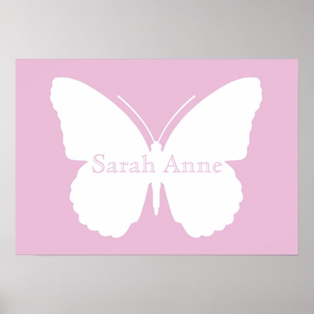 Pink Dotty Butterfly Poster (Vorne)