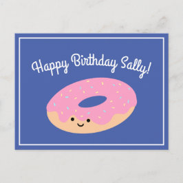 Pink Doughnut Birthday Postkarte