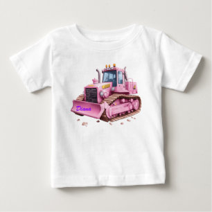 Pink Dozer Bulldozer Personalisierter Kleinkind T Baby T-shirt