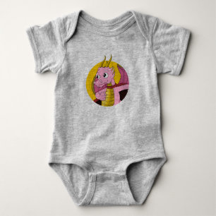 Pink Dragon Cartoon Babybodysuit Baby Strampler