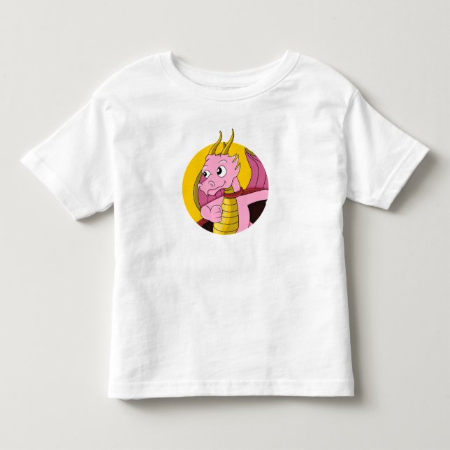 Pink dragon  cartoon toddler t-shirt (Vorderseite)