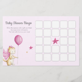Pink Dragon Girl Babydusche Bingo Spiel