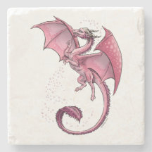 Pink Dragon of Spring Nature Fantasy Art