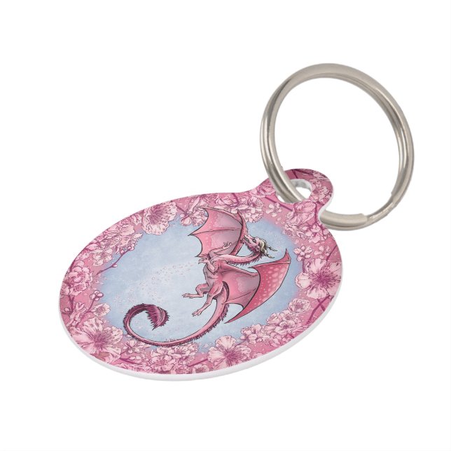 Pink Dragon of Spring Nature Fantasy Art Tiermarke (Seite)