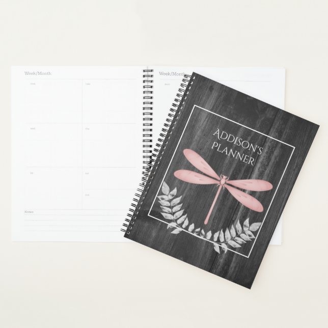 Pink Dragonfly Russe Planner (Devant avec enveloppe)