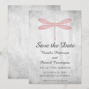 Pink Dragonfly Save the Date laden Einladung