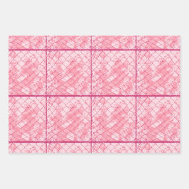 Pink-Drahtzaundesign Geschenkpapier Set