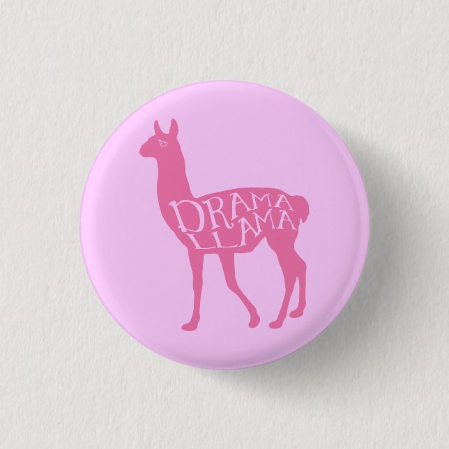Pink Drama Llama Button (Vorderseite)