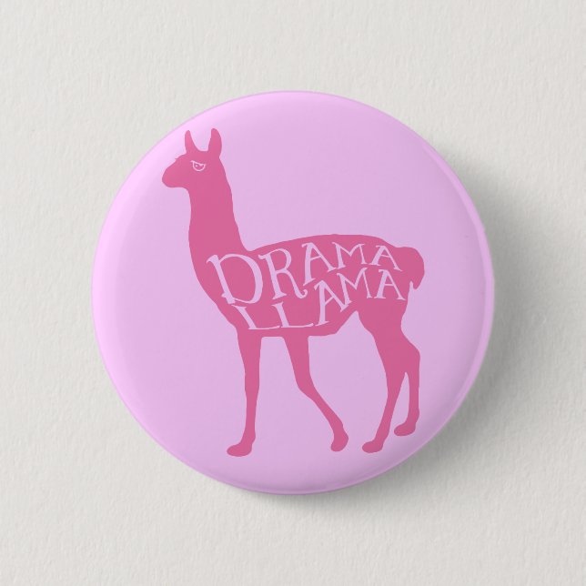 Pink Drama Llama Button (Vorderseite)