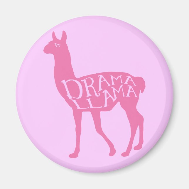 Pink Drama Llama Magnet (Vorne)