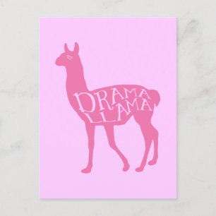 Pink Drama Llama Postkarte