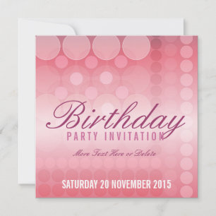 Pink Dream Bubbles Fête Anniversaire Invitation