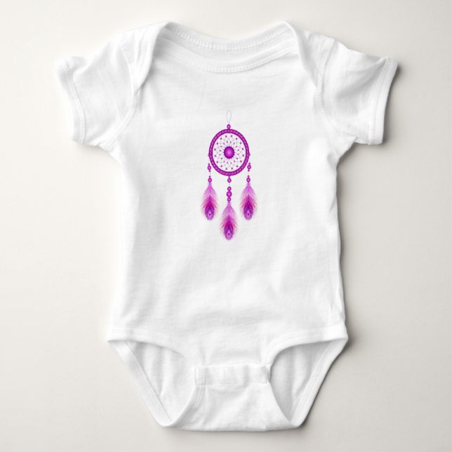 Pink Dreamcatcher Baby Strampler (Vorderseite)