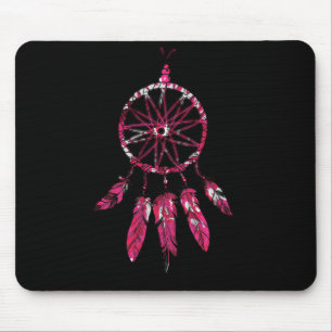Pink Dreamcatcher Feathers Native Amerikanische Ur Mousepad