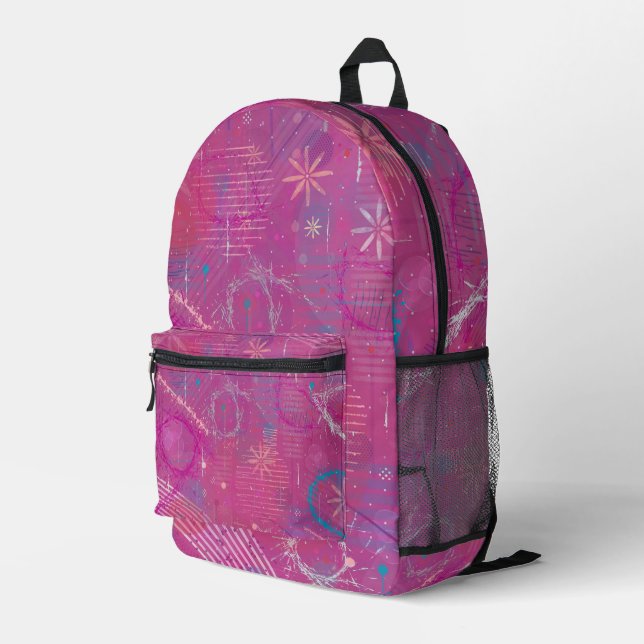 Pink Dreams Abstract  Bedruckter Rucksack (Rückseitige Ecke Rechts)