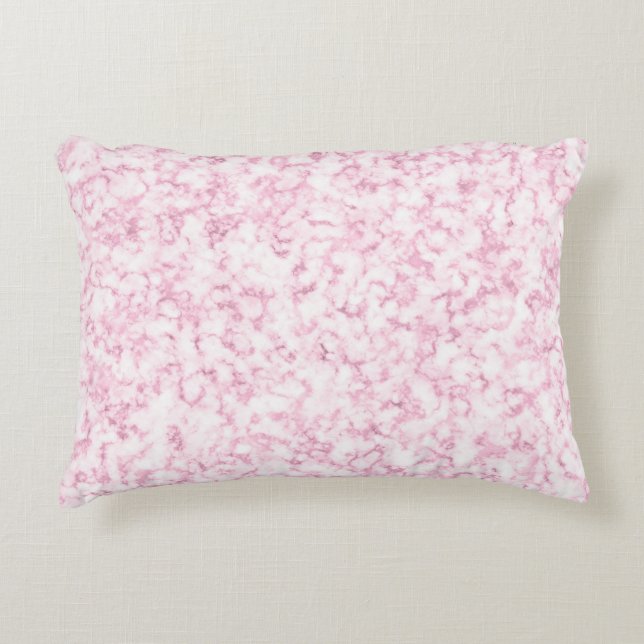Pink Dreams Girly Marble Kissen Accent Kissen (Vorderseite)